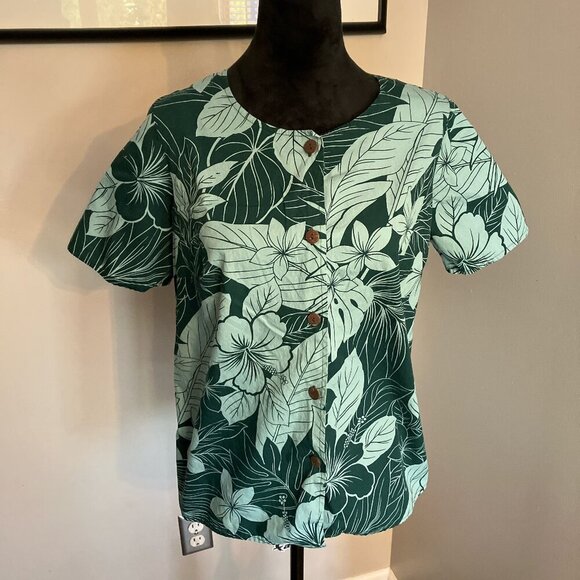 Vintage Hilo Hattie Original small floral hawaiian button down top - Picture 1 of 5